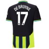 Maillot de Supporter Manchester City De Bruyne 17 Extérieur 2024-25 Pour Enfant